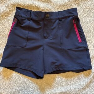 Navy Blue Women's Shorts with Pink Accents